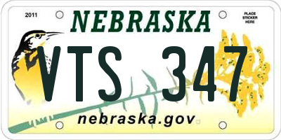 NE license plate VTS347