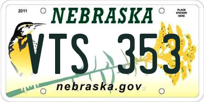 NE license plate VTS353
