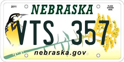 NE license plate VTS357