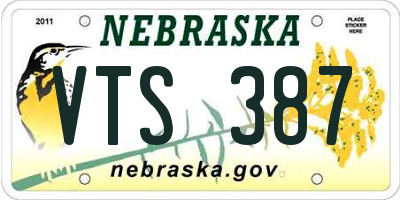NE license plate VTS387