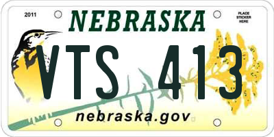 NE license plate VTS413