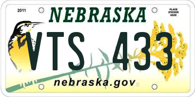 NE license plate VTS433