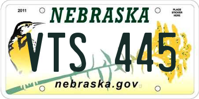 NE license plate VTS445