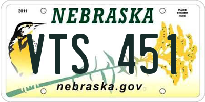 NE license plate VTS451