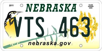 NE license plate VTS463