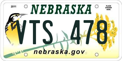 NE license plate VTS478