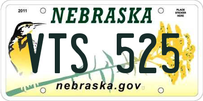 NE license plate VTS525