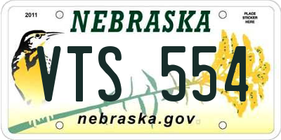 NE license plate VTS554