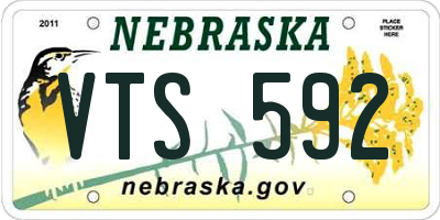 NE license plate VTS592