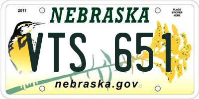 NE license plate VTS651