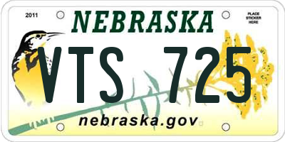 NE license plate VTS725