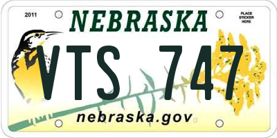 NE license plate VTS747
