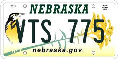 NE license plate VTS775