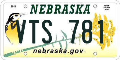 NE license plate VTS781