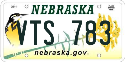 NE license plate VTS783