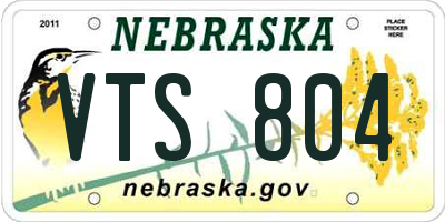 NE license plate VTS804