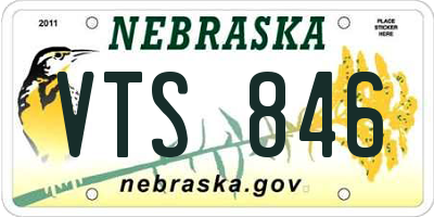 NE license plate VTS846
