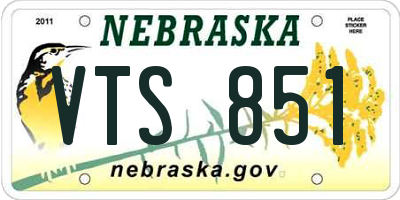 NE license plate VTS851