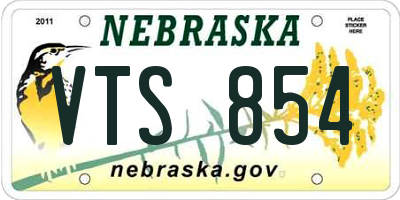 NE license plate VTS854