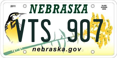 NE license plate VTS907