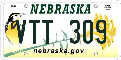 NE license plate VTT309