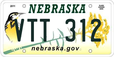 NE license plate VTT312