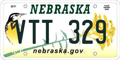 NE license plate VTT329