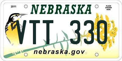 NE license plate VTT330