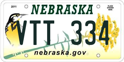 NE license plate VTT334