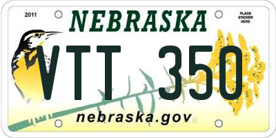 NE license plate VTT350