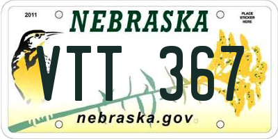 NE license plate VTT367