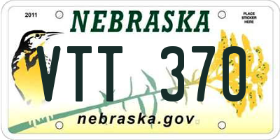 NE license plate VTT370