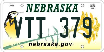 NE license plate VTT379