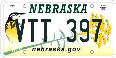 NE license plate VTT397