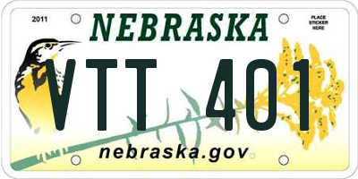NE license plate VTT401