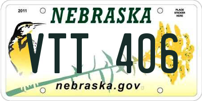 NE license plate VTT406