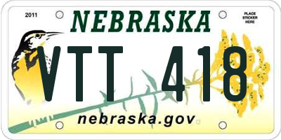 NE license plate VTT418