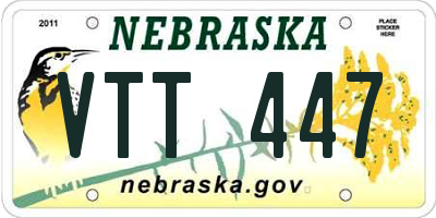 NE license plate VTT447