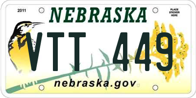 NE license plate VTT449