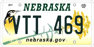 NE license plate VTT469