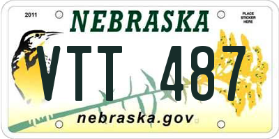 NE license plate VTT487
