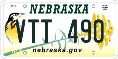 NE license plate VTT490
