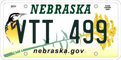 NE license plate VTT499