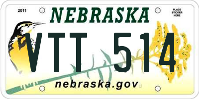 NE license plate VTT514