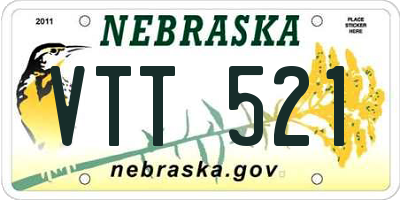 NE license plate VTT521