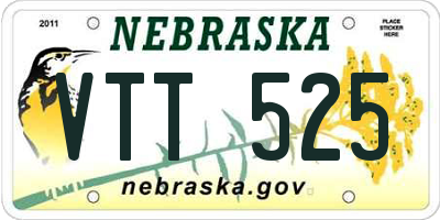 NE license plate VTT525