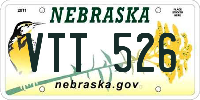 NE license plate VTT526