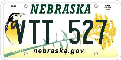 NE license plate VTT527