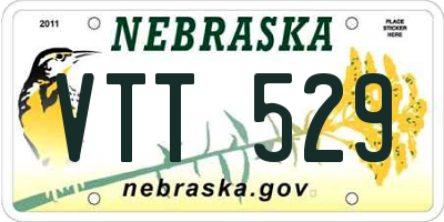 NE license plate VTT529