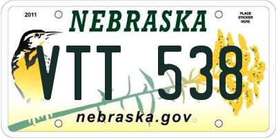 NE license plate VTT538